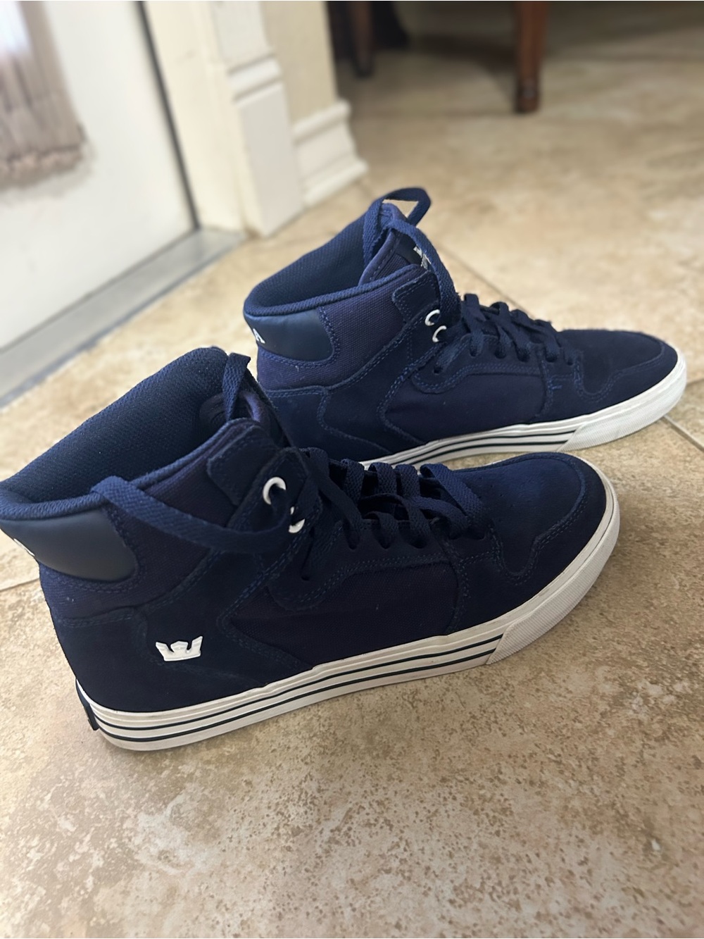 Supra Navy High-Top Skate Sneakers
